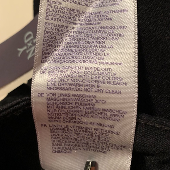 NYDJ black SAMANTHA 98% cotton slim size 4 NWT with subtle beading on po… - Picture 7 of 13